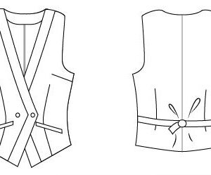 6 JACKET Fashion outline Fitted vest linen-cotton