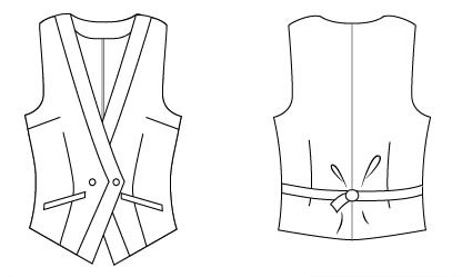 6 JACKET Fashion outline Fitted vest linen-cotton