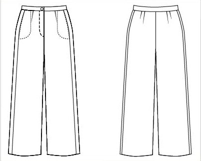 6 JACKET Fashion outline Waist Fitted trousers linen-cotton