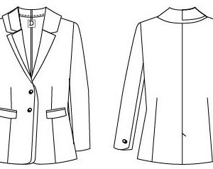 6 JACKET Fashion outline Straight-cut single-breasted blazer