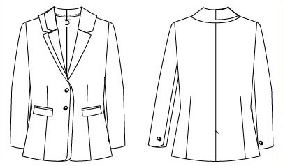 6 JACKET Fashion outline Straight-cut single-breasted blazer